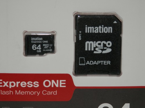 Carte mémoire micro SD 64 Go + adaptateur, Imation Express One (classe 10) neuf, scellé - Photo 2 sur 6