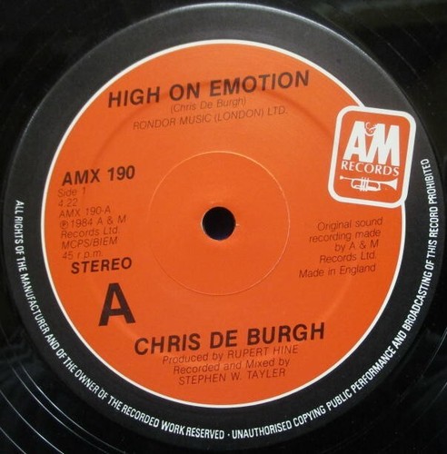 12" Maxi CHRIS DE BURGH - HIGH ON EMOTION / 1984 *** UK ENGLAND *** - Bild 3 von 4