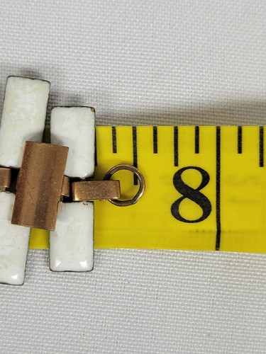 1950's Vintage Matisse Renoir Copper White Enamel Bracelet - Picture 11 of 11