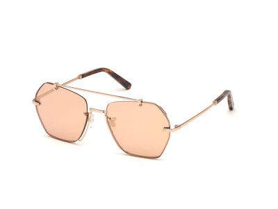 Bally Shiny Rose Gold & Gold Geometric Sunglasses BY0011-H  display picture 1