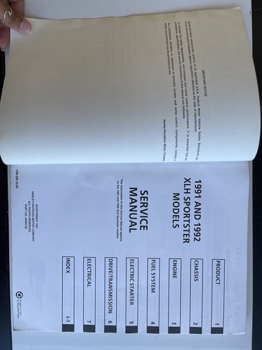 Harley Davidson 91-92 XLH Models Service Manual. 611 - Bild 6 von 12