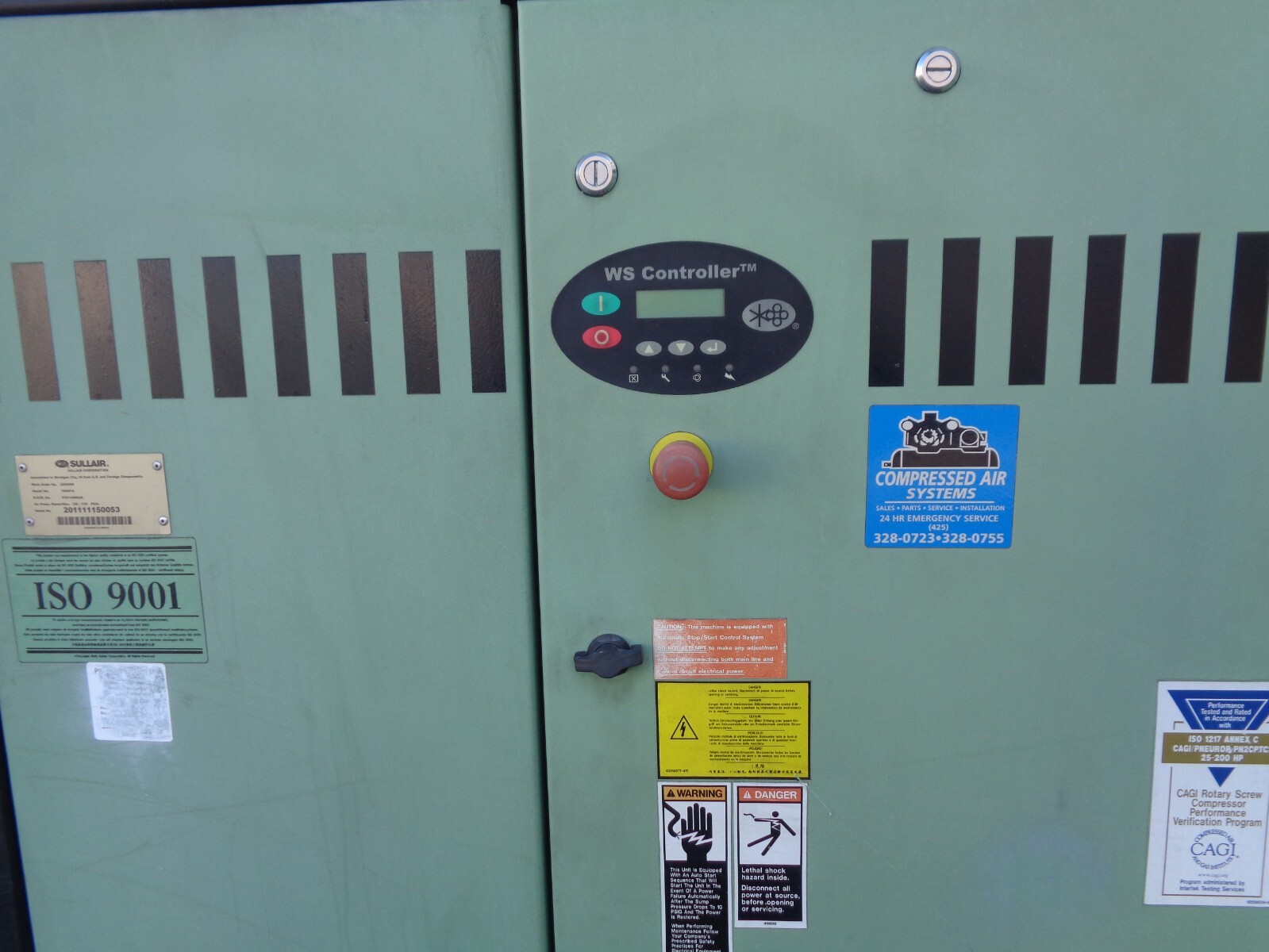 2011 Sullair 7509P/A 100 hp rotary screw air compressor Ingersoll Rand