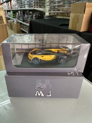 BUGATTI VISION GRAN TURISMO VGT YELLOW 1/64 SCALE DIECAST CAR MODEL BY MJ MODELS
