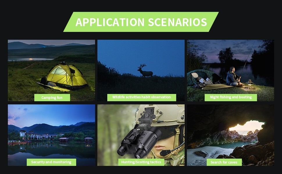 Night Vision Goggles Binoculars HD Digital IR Head Mounted Hunting Rechargeable