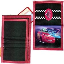 Wallet Bifold Cars McQueen Chick Hicks King Supercharged Black Red NEW
