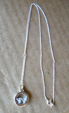 Designer LA Sterling Silver/ Mother Daughter Friend /Round Pendant Necklace 17"