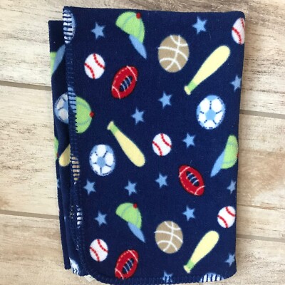 Circo Sport Baby Blanket Baseball Football Basketball Fleece Blue