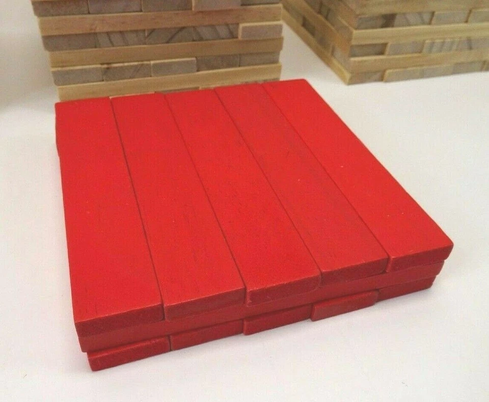 (255) Wood Toy Blocks Building Blocks Crafts (240) Clear Blocks (15) Red Blocks - Image 4 of 4