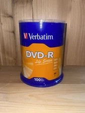 VERBATIM Life Series 16X DVD-R DVDR 4.7GB Branded Logo 100 Pack New Sealed