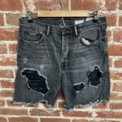 Allsaints Carson Boy Fit Jean Shorts Black Denim 29 | eBay