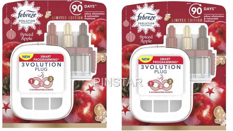 AMBI PUR FEBREZE 3VOLUTION PLUG IN DIFFUSER MACHINE & SPICED APPLE REFILL 20ML
