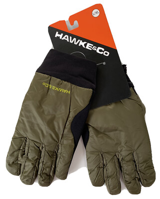 Hawke & Co Men's Gloves Lightweight Nylon Fleece Gloves 19514 Olive Green L/XL