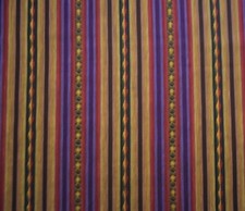 Southwestern Stripe red gold blue brown Homespun Like 34" x 43" cotton fabric