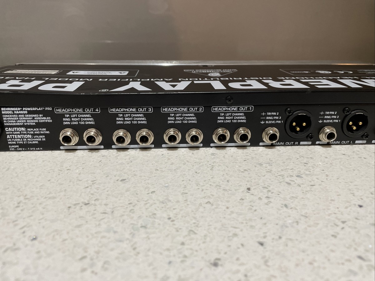 BEHRINGER HA4600 ベリンガー 4チャンネルヘッドフォンアンプ Behringer POWERPLAY PRO 4Ch Headphone Distribution Amplifier