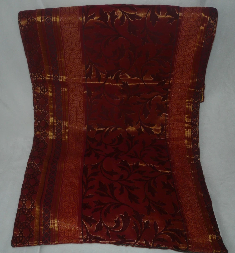 Tissu ancien rectangulaire Bordeaux – 130 × 62 cm – Ref 1283 - Photo 3/3