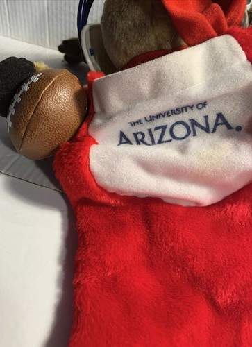 VINTAGE 1993 NCAA UNV Of ARIZONA 3D PLASTIC HELMET REINDEER CHRISTMAS STOCKING - Picture 7 of 12