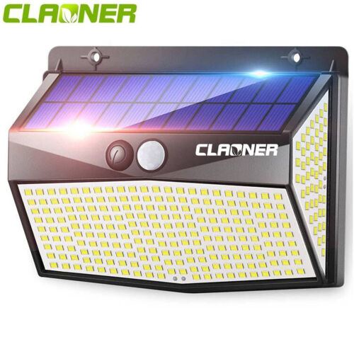 CLAONER 318 LED Solar Powered Motion Sensor Light Garden Outdoor Security Lamp - Picture 1 of 10