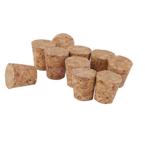 10pcs Tapered Natural Cork Bottle Stoppers Wine Corks Crafts - Afbeelding 1 van 5