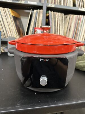 New! Instant Precision 5-in-1 Electric 6qt Enameled Cast Iron Dutch Oven