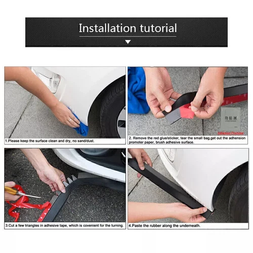 2.5M Car Lip Skirt Protector Rubber Splitter Front Bumper Spoiler Side Universal - Picture 12 of 12