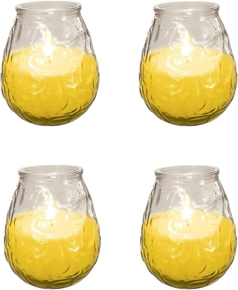 Set of 4 Citronella Candles - Ideal for Outdoor BBQs and Picnics, Yellow Beauty - Image 3 of 4