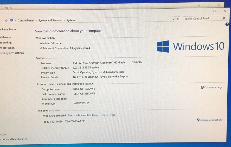 HP Pavilion 23 23in AIO AMD A8-5500 6GB RAM 120GB HDD WIN 10 HOME H2683B - Image 4 of 4