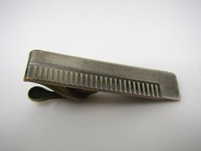 Vintage Collectible Tie Bar: Retro Grooves Silver Tone Made in USA