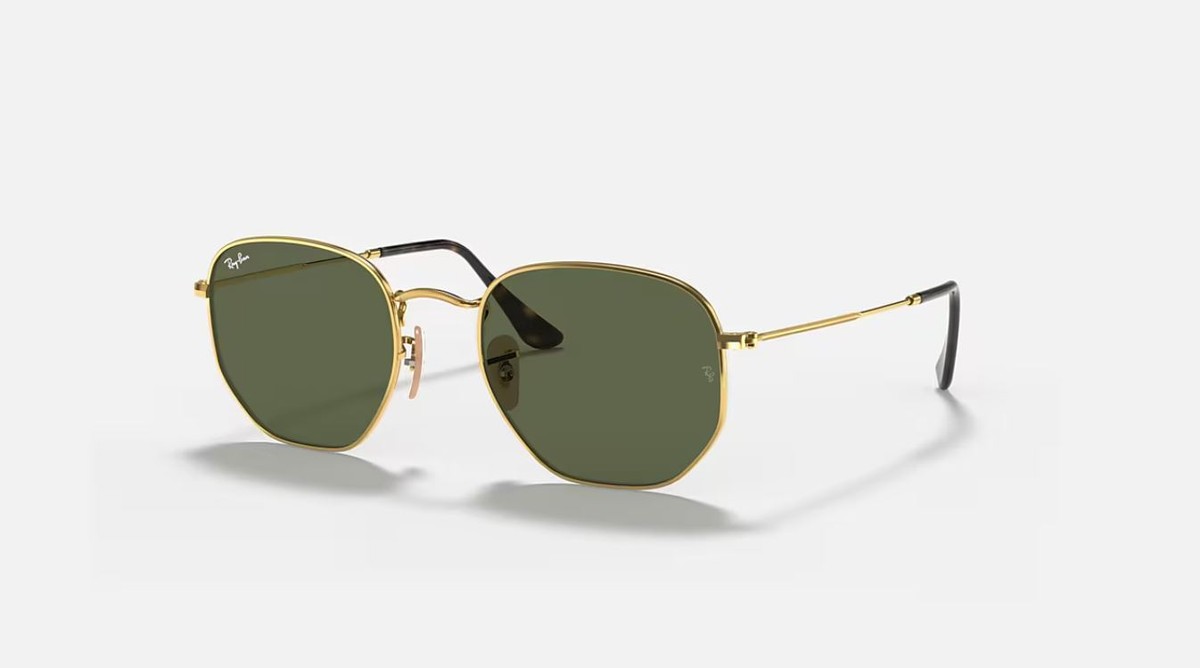 Ray-Ban Hexagonal Flat Lenses Gold/G-15 Green 48 mm  display picture 3