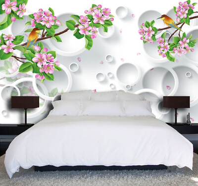 3D Flower Leaf ZHUA1703 Wallpaper Wall Murals Removable Self-adhesive Zoe