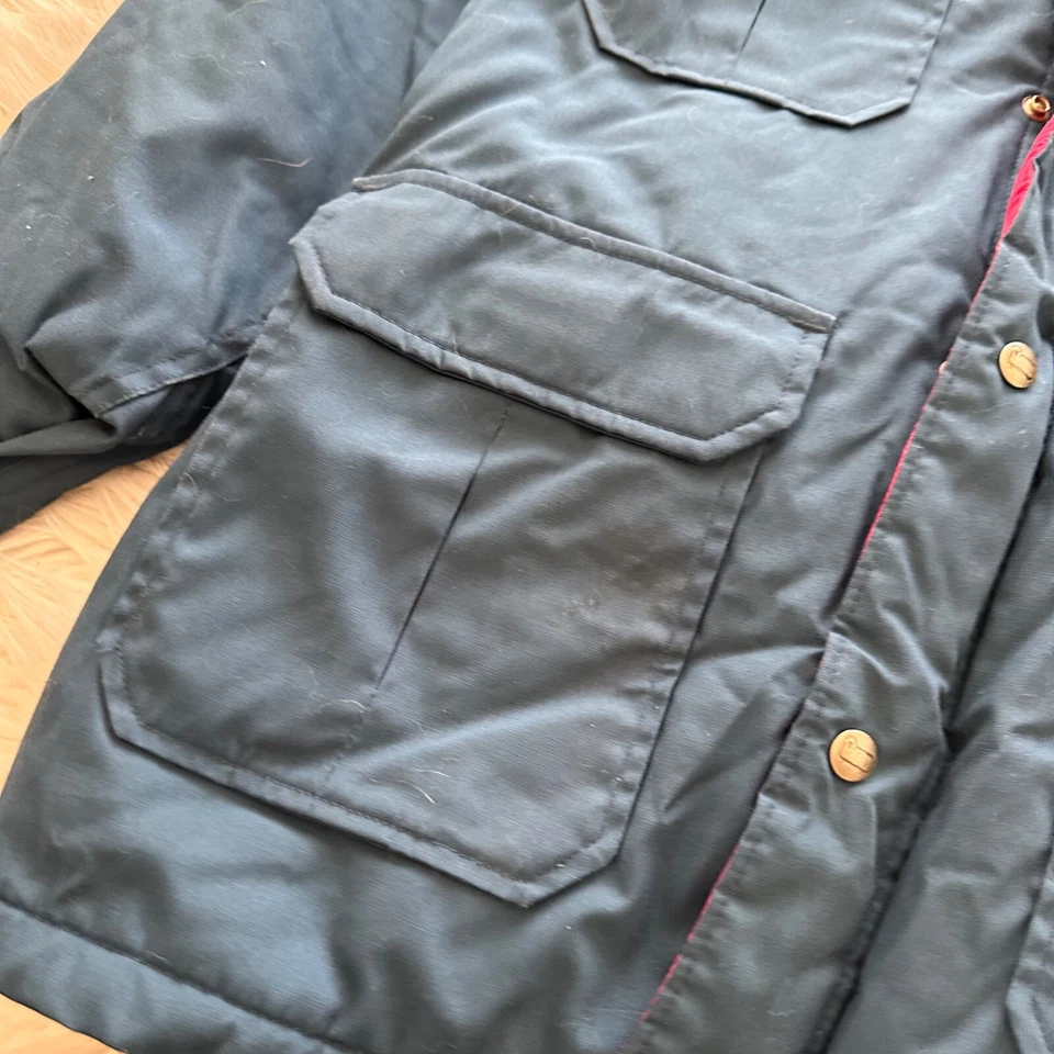 Chaqueta de campo de lluvia Woolrich vintage forrada rosa acolchada para hombre talla L botón hecha en EE. UU. Foto 3 de 4