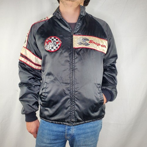Chaqueta de Carreras Acolchada Negra De Colección Snap-On Horizon Ropa Deportiva Flank Drive Grande Usada en Excelente Condición - Imagen 3 de 10