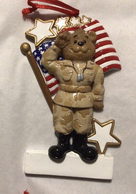 Rudolph And Me Christmas Military Camouflage Bear With Flag & Stars New ...