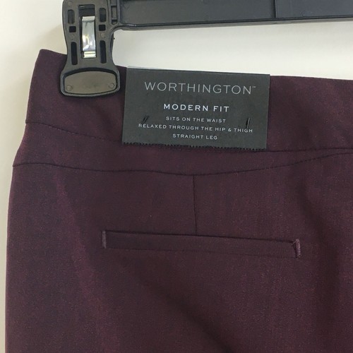 Worthington pantaloni eleganti bordeaux donna taglia 16S corti nuovi gamba dritta - Foto 6 di 10