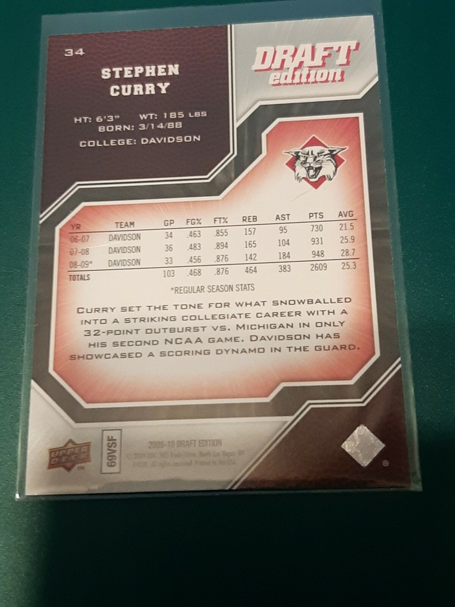 Steph Stephen Curry ROOKIE ORIGINAL UPPER DECK ROOKIE CARD | eBay