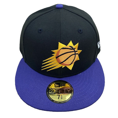 Phoenix Suns Hat New Era 2-Tone 59FIFTY Fitted 7 1/4 Black Purple Core Logo Cap