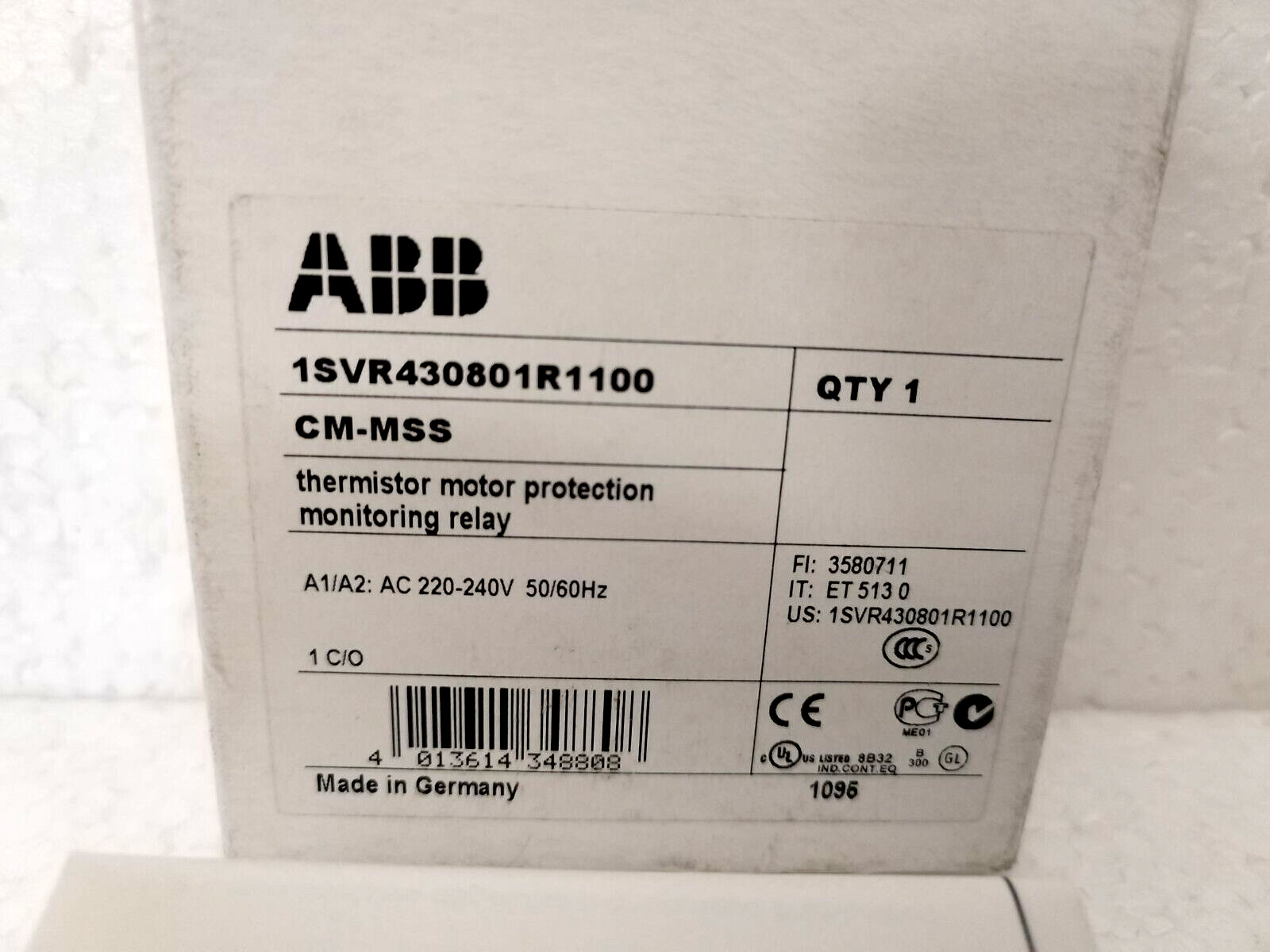 ABB CM-MSS / 1SVR430801R1100 Thermistor Motor Protection Monitoring Relay