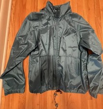 Vintage Eddie Bauer Windbreaker XL wpl9847 Turquoise Hooded Hidden Hood