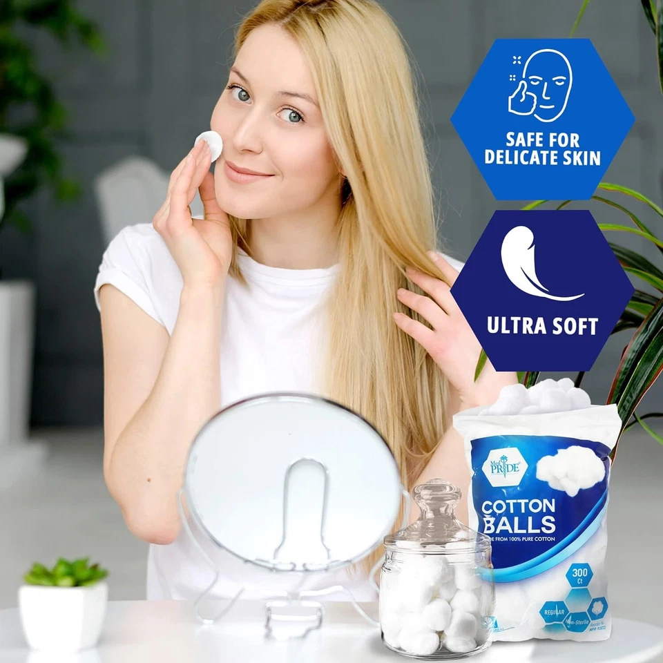 Almohadillas dentales faciales 100 % algodón bolas de algodón, uso multiusos, paquete 2000/ Foto 2 de 4