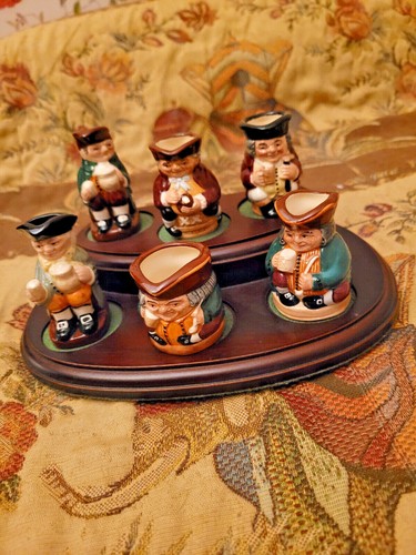 Royal Doulton Tiny Tobies Collection Set of 6 #720/2500 Hardwood Display~1994~ - Picture 2 of 12
