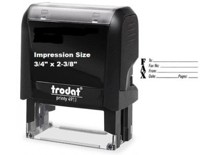 Trodat 4913 - FAX - 3/4'' X 2'' Impression Size - Area for To, From, Date & More