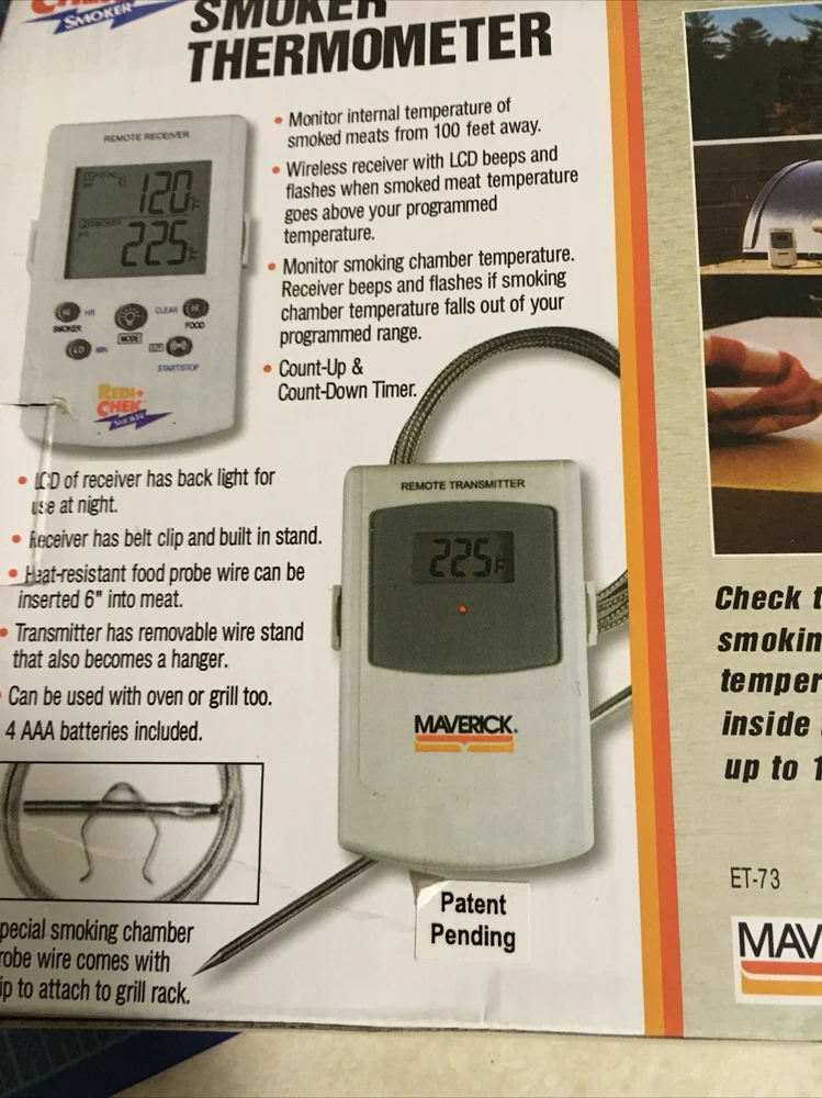 Meat Thermometer S1217 Maverick ET-73 Remote Smoker Thermometer