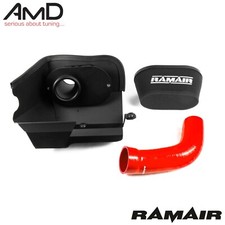 Kit de inducción RAMAIR MK7 Golf R filtro de aire con escudo térmico y manguera de admisión roja