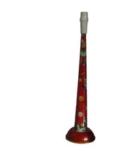 Vtg Noisemaker Made in USA Metal Toy Blow Horn Dancing Costume Party Tin Litho