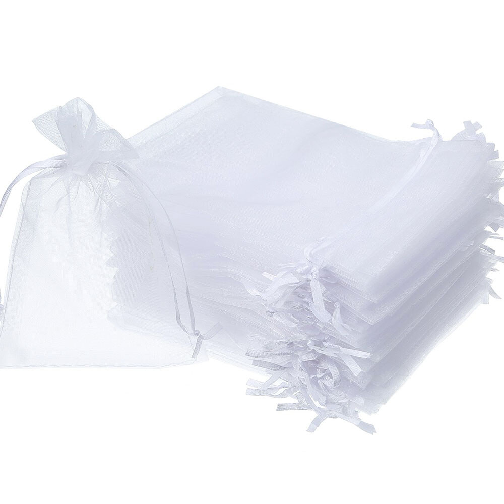TtS 25pcs 5x7cm ORGANZA GIFT BAGS Wedding Favour Gift Bags Jewellery Pouch White