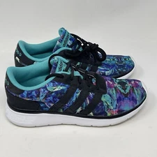 Adidas Neo Lite Racer Running Shoes Womens 6.5 Black Purple Lightweight