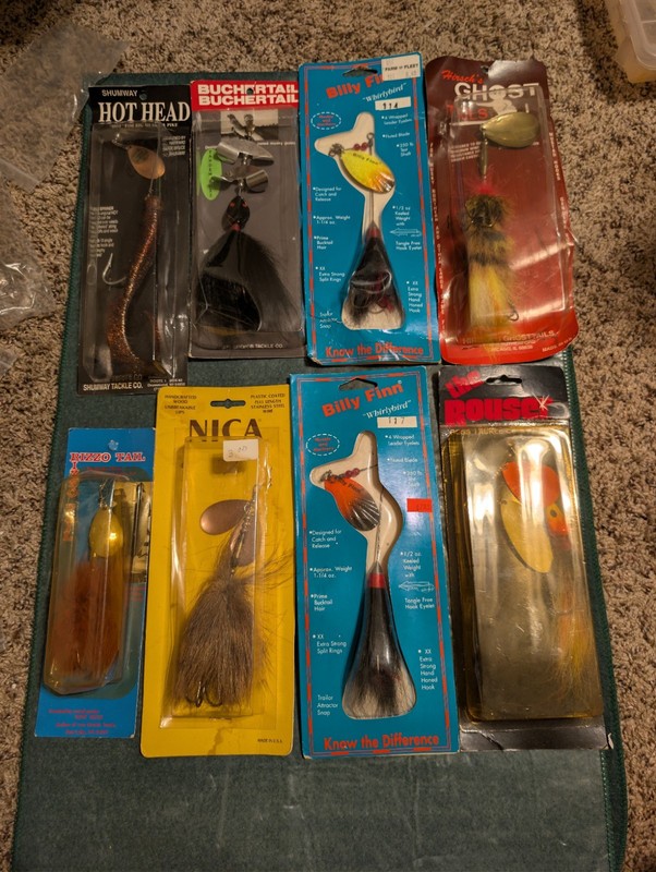 New In Package Musky Spinners Bucktail Spinnerbait Pike Jigs Northern Lot Of 8