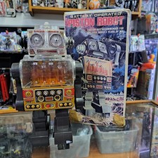 Vintage Piston Robot Japan Battery Operated Working