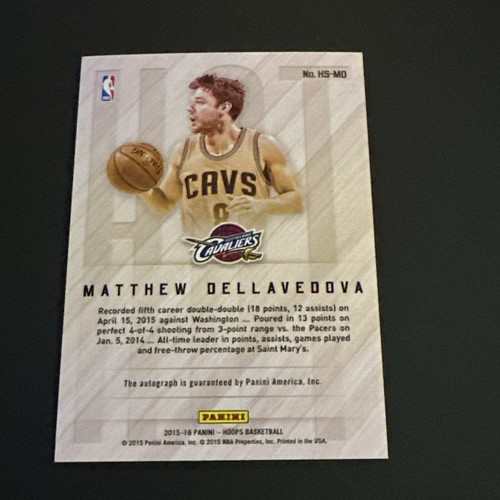 2015-16 NBA Hoops Matthew Dellavedova Hot Signatures Auto Cavaliers - Picture 2 of 11