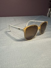 Vintage LACOSTE 116 58/14 140mm Sunglasses Yellow White Excellent Condition 