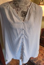 Nine West Women's Shirt Button-Down Long Sleeve Size XL Silky White Casual Dress